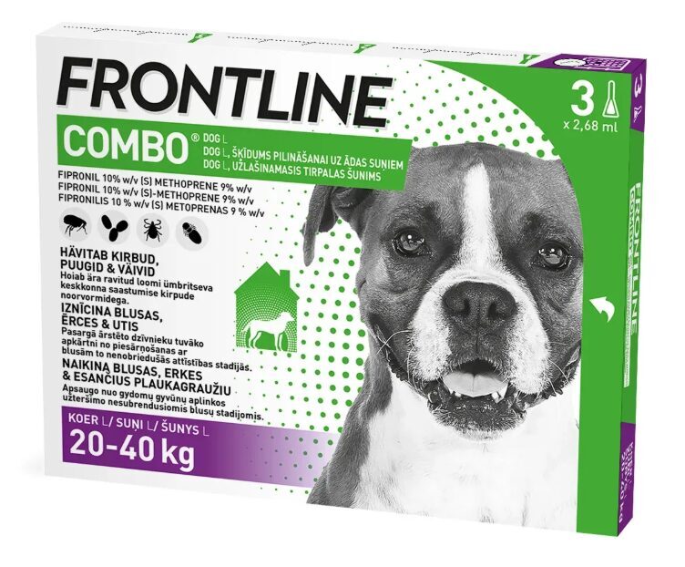 FRONTLINE COMBO SPOT-ON DOG L N3 SUŅIEM (20-40KG)