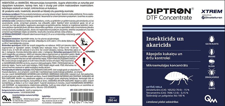 DIPTRON DTF koncentrāts rāpojošo kukaiņu un ērču kontrolei 250 ml