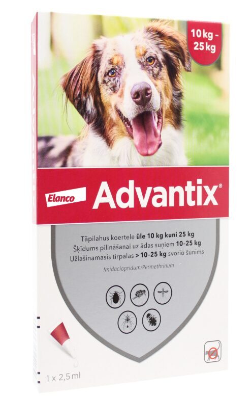 ADVANTIX 250MG ŠĶĪD 2.5ML SUŅIEM 10-25KG N1