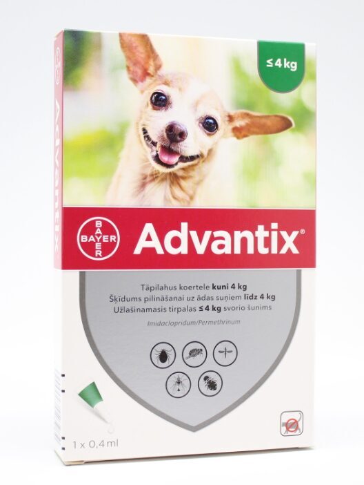 ADVANTIX 40MG ŠĶĪD 0.4ML SUŅIEM LĪDZ 4KG N1