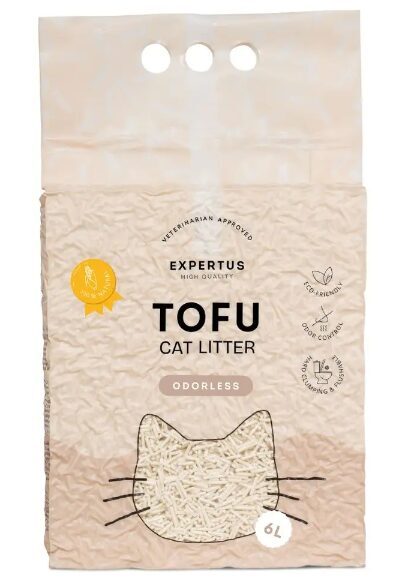 Expertus Tofu pakaiši kaķu tualetei 6 L (2.6 kg)