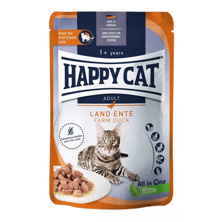 Happy Cat Meat in Sauce - Culinary Land-Ente - konservi kaķiem ar pīli 85 g