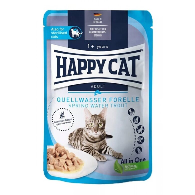 Happy Cat Meat in Sauce - Culinary Quellwasser-Forelle - konservi kaķiem ar foreli 85 g