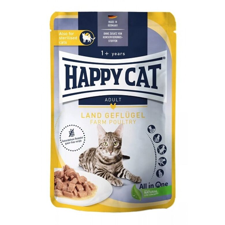 Happy Cat Meat in Sauce - Culinary Land-Geflügel - konservi kaķiem ar mājputnu 85 g