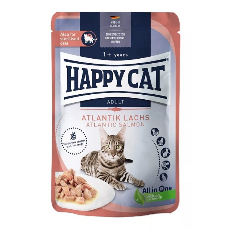 Happy Cat Meat in Sauce - Culinary Atlantik-Lachs - konservi kaķiem ar lasi 85 g