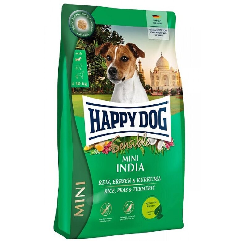 Happy Dog Sensible Mini India 300 g - sausā barība mazo šķirņu suņiem - rīsi, zirņi, kurkuma, kokosrieksts