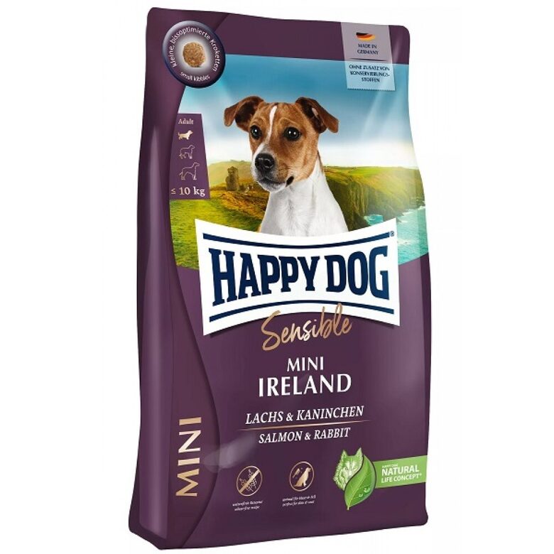 Happy Dog Sensible Mini Ireland 4 kg - sausā barība mazo šķirņu suņiem ar lasi & trusi