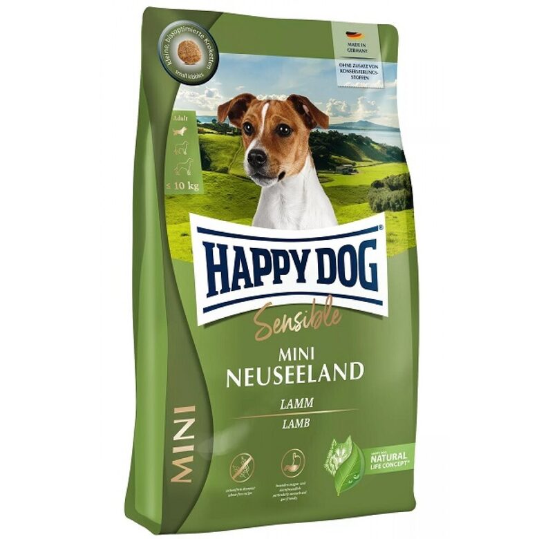 Happy Dog Sensible Mini Neuseeland 800 g - sausā barība mazo šķirņu suņiem ar jēru & rīsiem