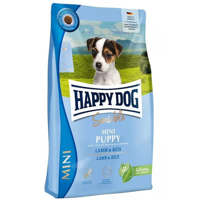 Happy Dog Sensible Mini Puppy 800 g - sausā barība mazo šķirņu kucēniem ar jēru & rīsiem