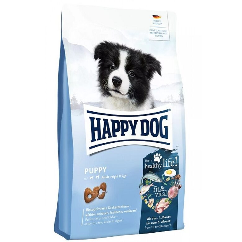 Happy Dog fit & vital Puppy 1 kg - sausā barība kucēniem ar mājputnu, jēru, zivīm