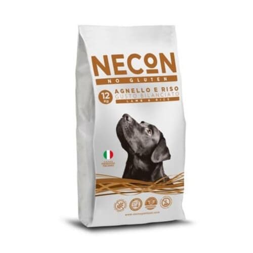 NECON No Gluten Lamb and rice - bez glutena, ar jēra gaļu un rīsiem 12 kg