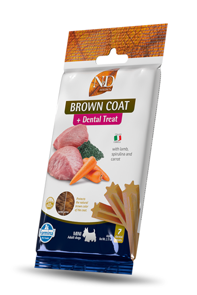 N&D DOG TREAT DENTAL LAMB BROWN COAT Mini 60g