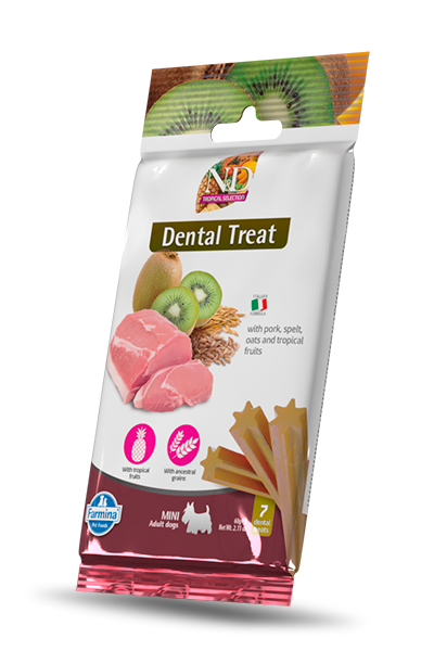 N&D DOG TREAT DENTAL TROPICAL PORK Mini 60g