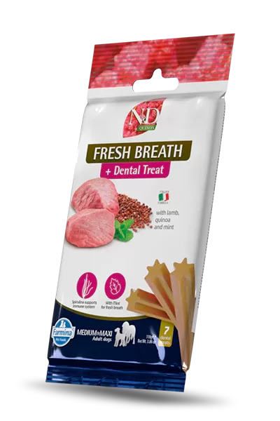 N&D DOG TREAT DENTAL QUINOA LAMB FRESH BREATHE Medium/Large 100g