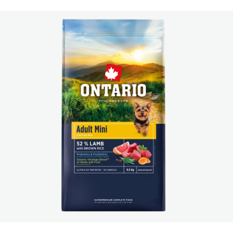 Ontario Adult Mini, Lamb and Brown Rice, 6,5 kg