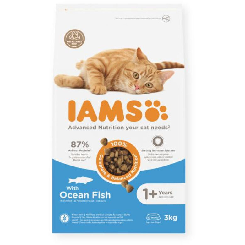 IAMS CAT ADULT With Ocean Fish - sausā barība kaķiem 3 kg