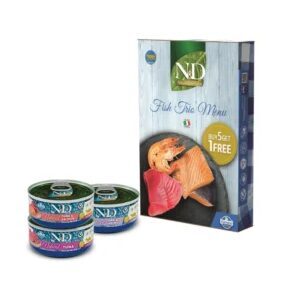 N&D CAT NATURAL FISH TRIO MENU 6x70G