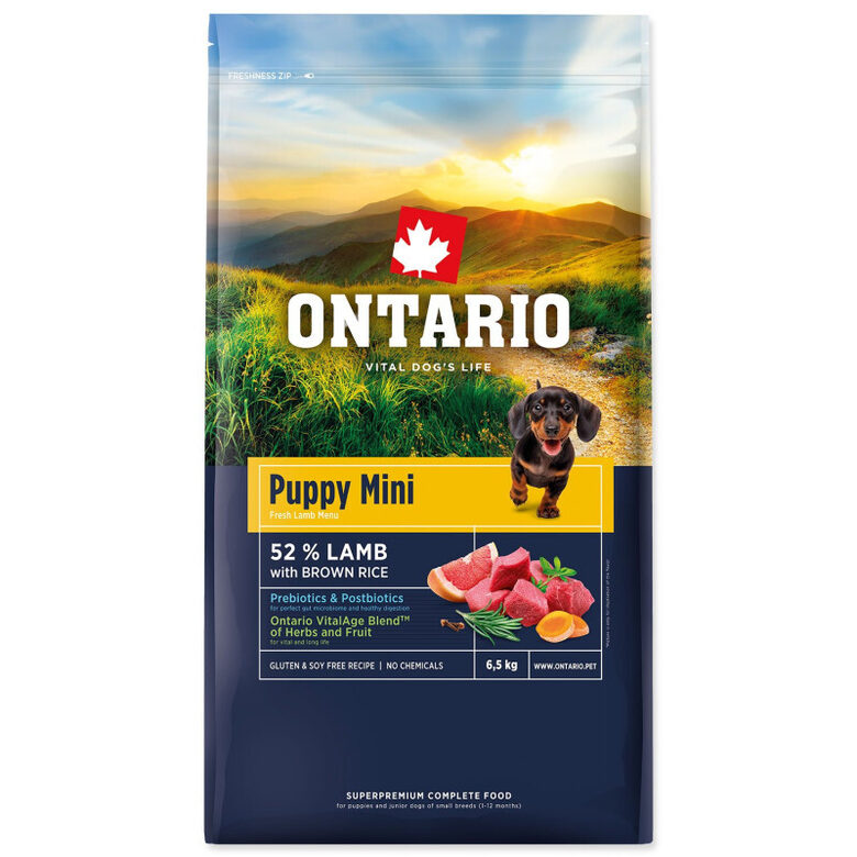 Ontario Dog Puppy Mini Lamb & Brown Rice 6,5kg
