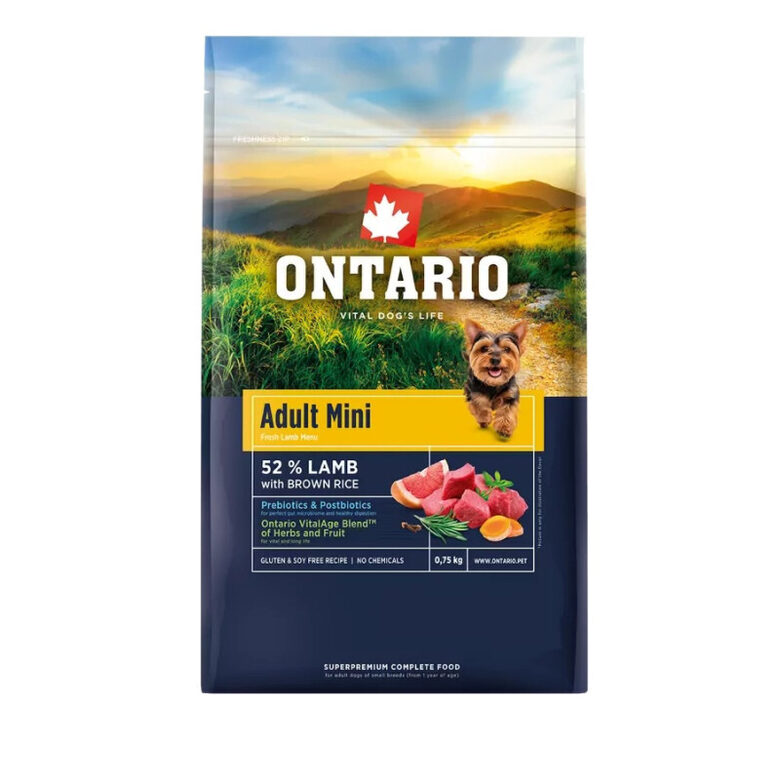 Ontario Adult Mini, Lamb and Brown Rice, 0,75 kg