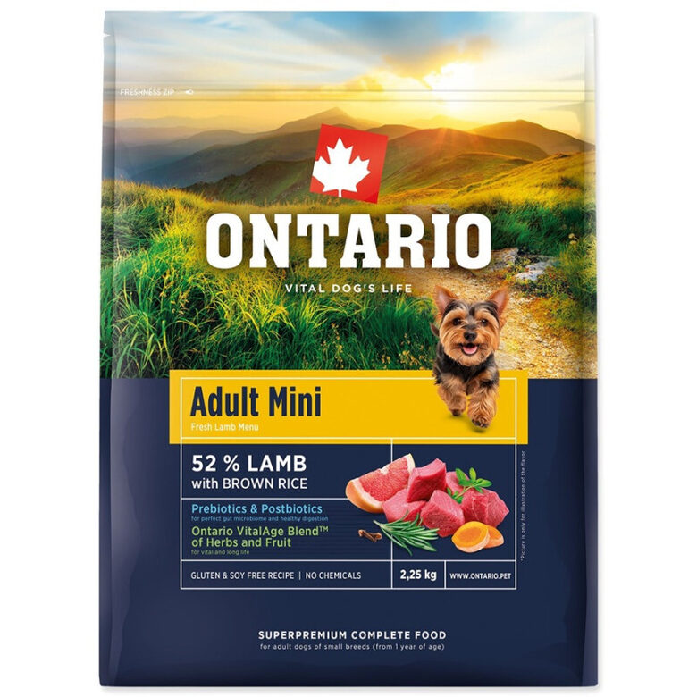 Ontario Adult Mini Lamb & Brown Rice 2.25 kg