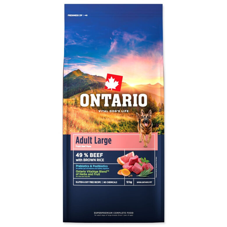 Ontario Adult Large Beef and Brown Rice, 12 kg