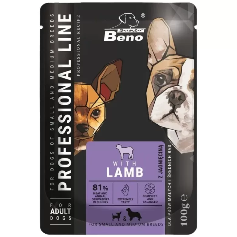 Super Beno Pouch suņiem "M/S" ar jēra gaļu 100 g