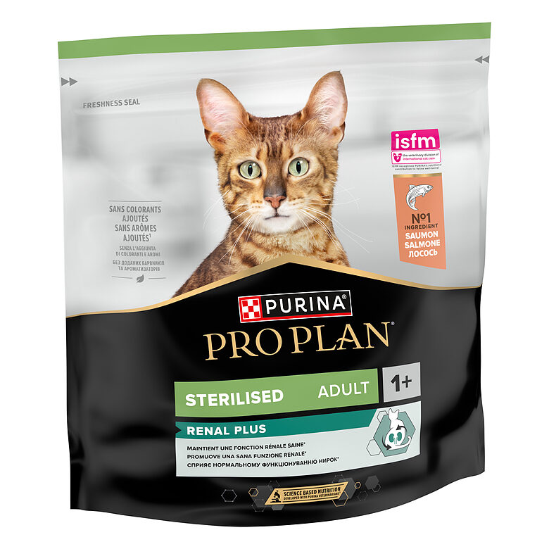 PRO PLAN STERIL RENAL sausā barība kaķiem (lasis) 400g
