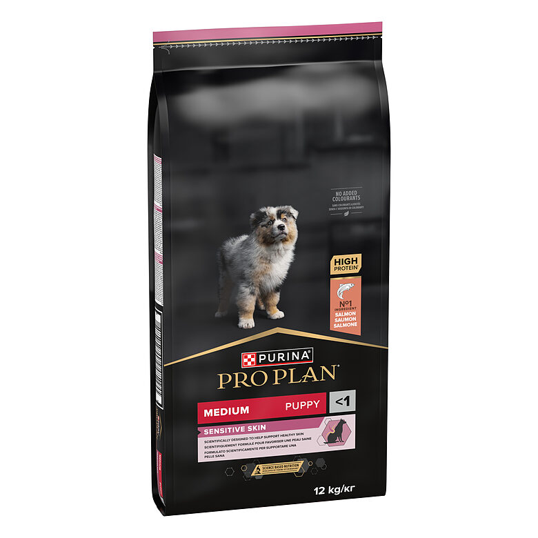 PRO PLAN MEDIUM PUPPY sausā barība kucēnam (lasis) 12kg