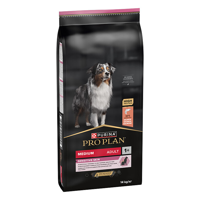 PRO PLAN MEDIUM ADULT sausā barība sunim (lasis) 14kg