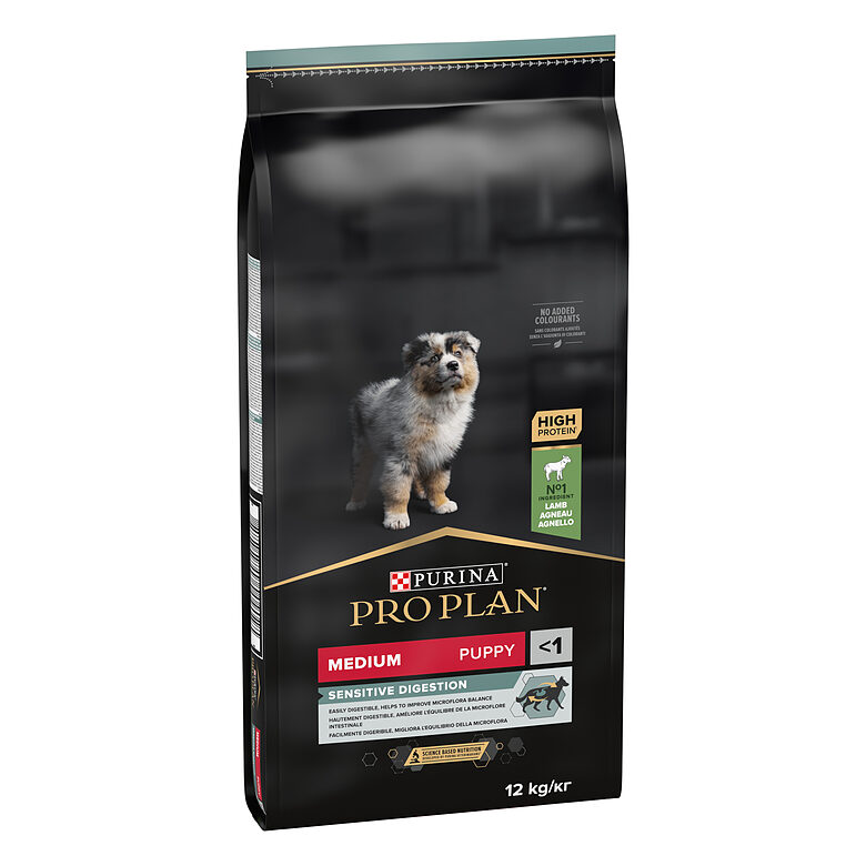 PRO PLAN MEDIUM PUPPY sausā barība kucēnam (jērs) 12kg