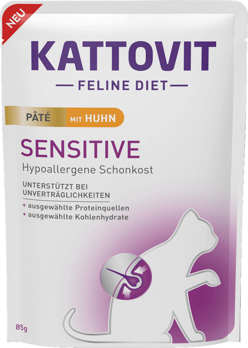 KATTOVIT Sensitive Pate Huhn - Pastēte kaķiem ar vistu 85g