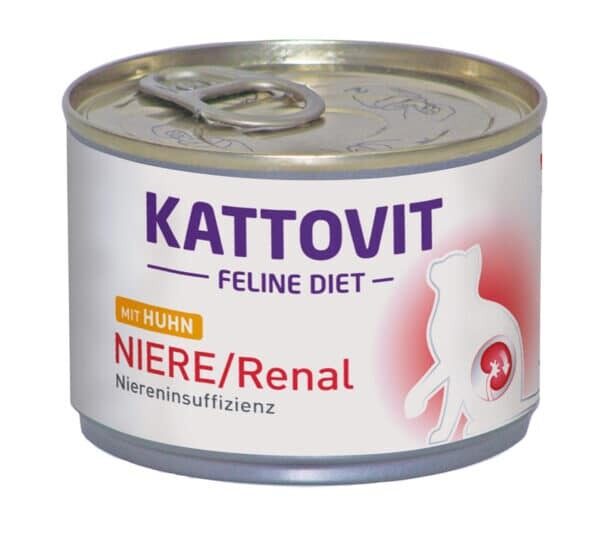 KATTOVIT Niere/Renal Huhn - Konservi kaķiem ar vistu 185g