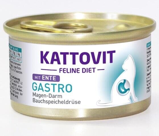 KATTOVIT Gastro Ente — консервы для кошек с уткой 185 г
