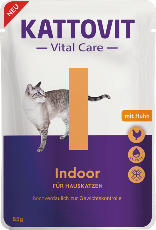 KATTOVIT Vital Care Indoor Huhn/Chicken meat — консервы для домашних кошек, 85 г