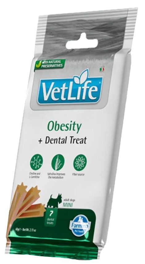 VET LIFE DOG TREAT DENTAL OBESITY Mini 60g