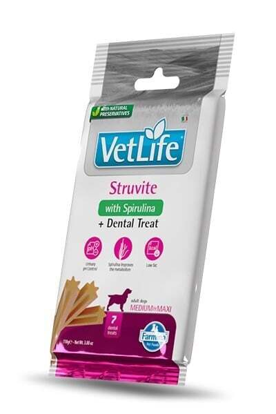 VET LIFE DOG TREAT DENTAL STRUVITE Medium/Large 100g