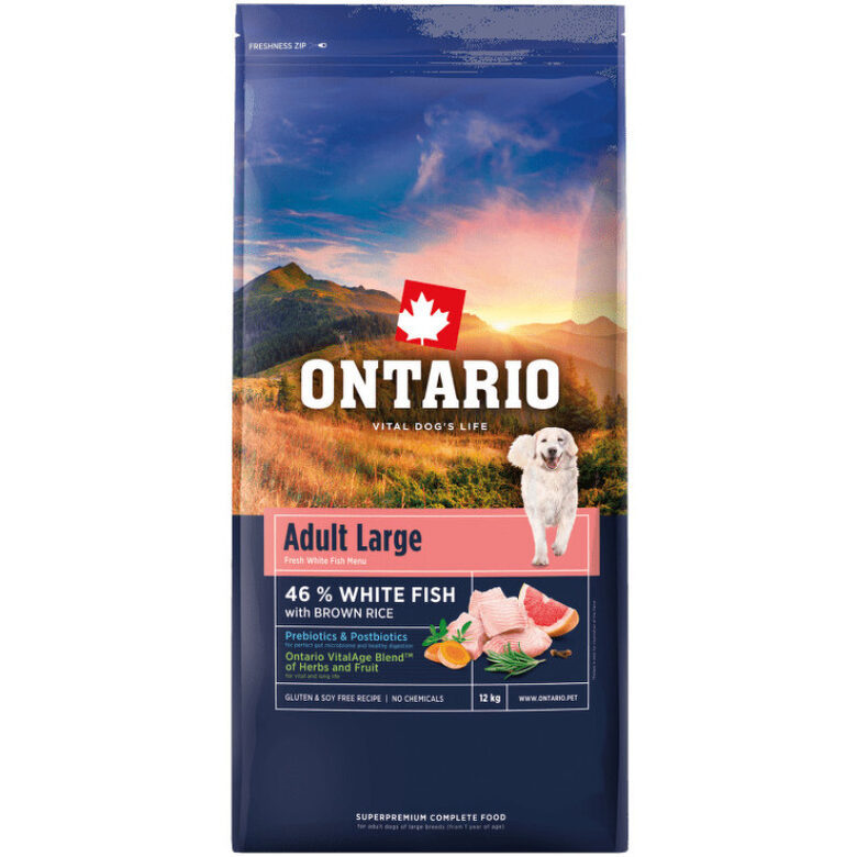 Ontario Adult Large, Fish and Brown Rice, 12 kg