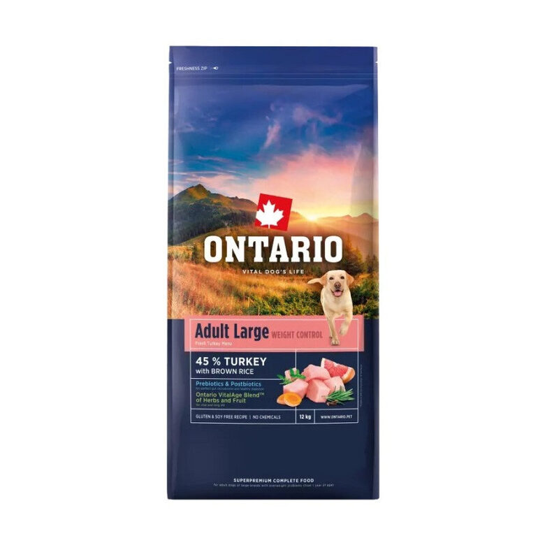 Ontario Large, Weight Control, Turkey and Brown Rice, 12 kg