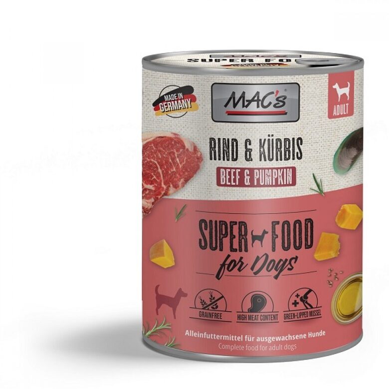 MAC's Dog Rind & Kürbis - konservi suņiem ar liellopu & ķirbi 400 g