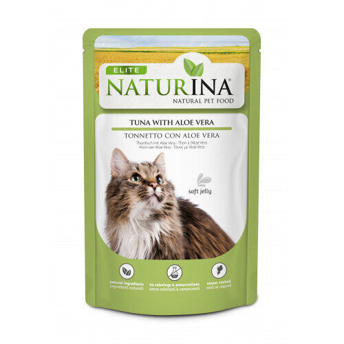 NATURINA ELITE - konservi kaķiem (pauči) tuncis ar alveju želejā 70 g