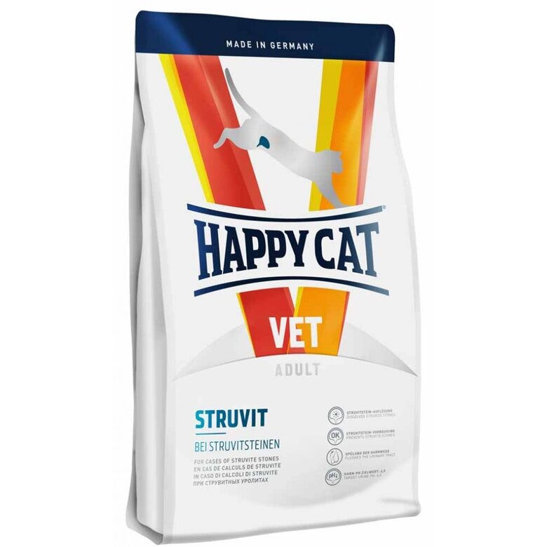 Happy Cat VET Diät Struvit - VET diētas barība kaķiem pie struvīta akmeņu veidošanās / šķīdināšanai 4 kg