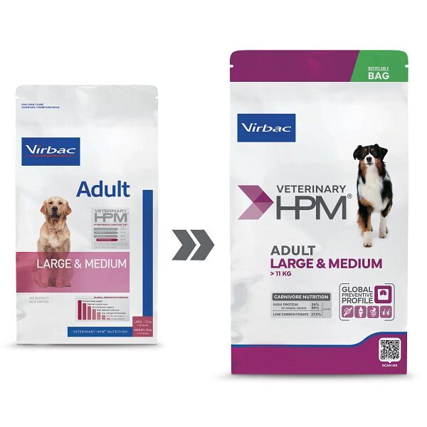 VIRBAC HPM Dog Adult Large & Medium Breed 12kg