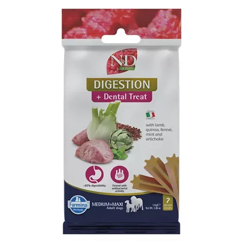N&D DOG TREAT DENTAL QUINOA LAMB DIGESTION Medium/Large 100g