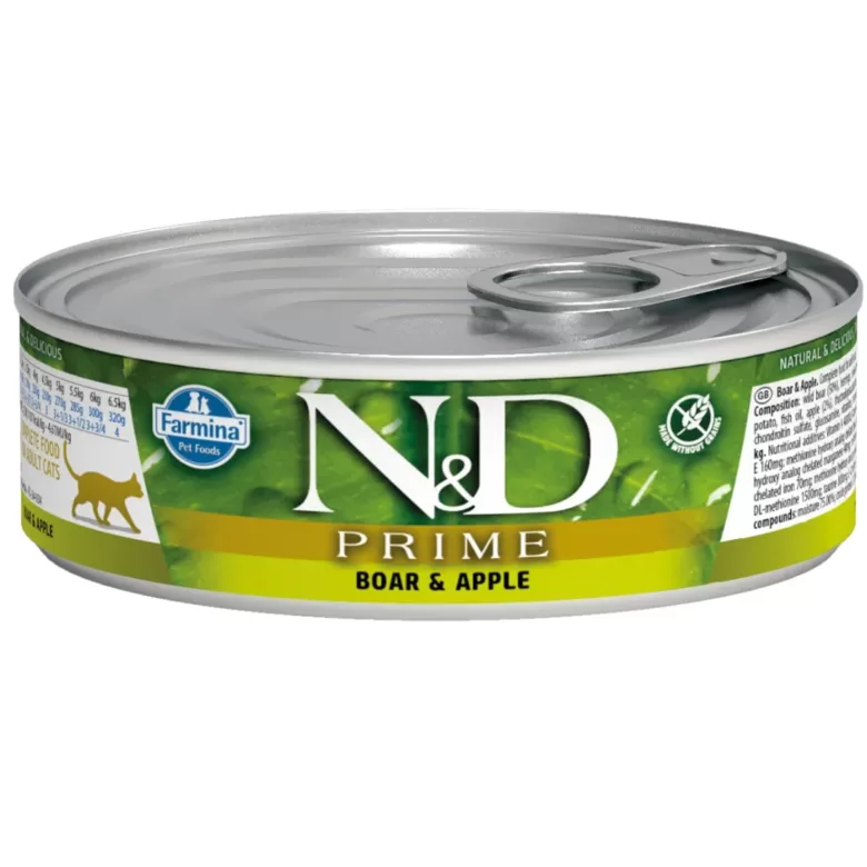 N&D CAT PRIME BOAR APPLE 70G
