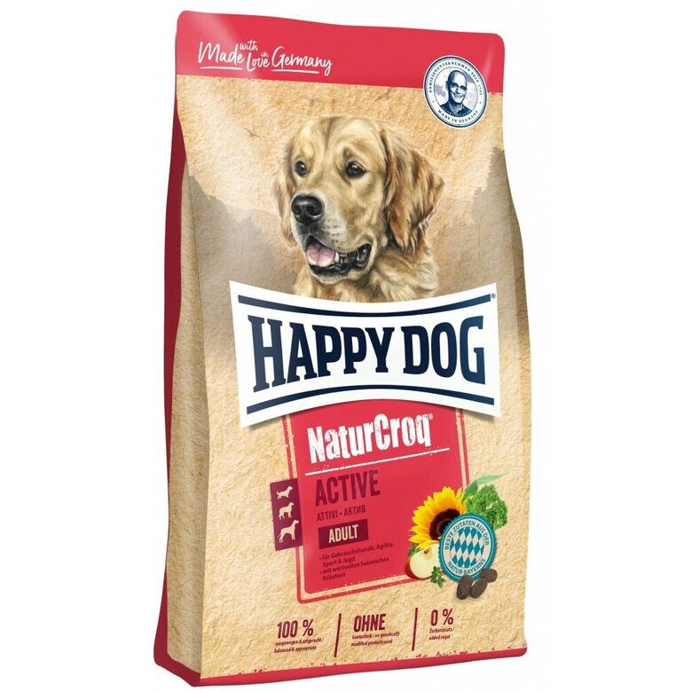 Happy Dog NaturCroq Active - sausā barība aktīviem suņiem ar mājputnu un zivīm 15 kg