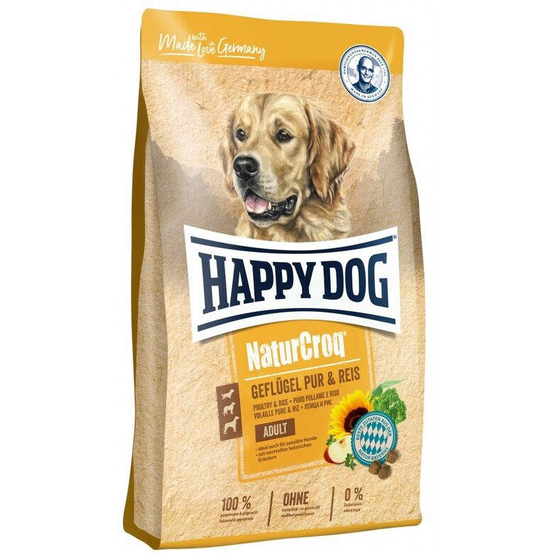 Happy Dog NaturCroq Geflügel & Reis - sausā barība suņiem ar mājputnu gaļu & rīsiem 4 kg