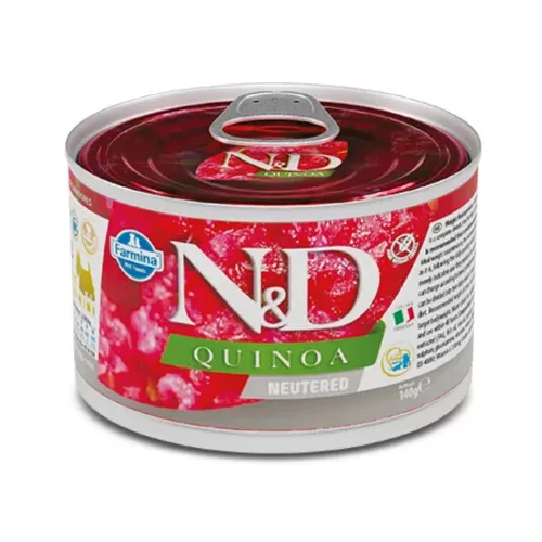 N&D DOG QUINOA PORK NEUTERED MINI 140G
