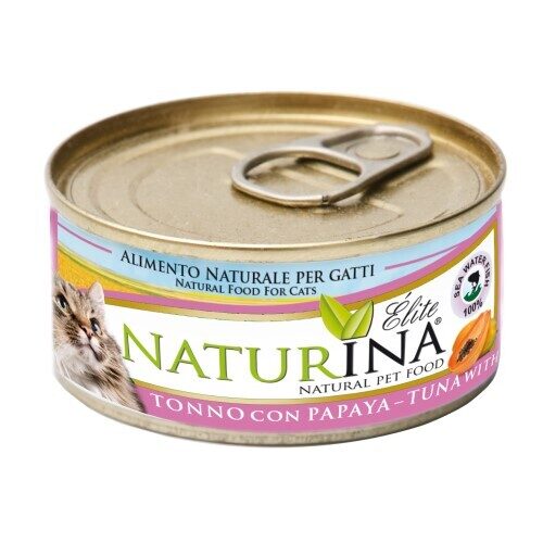 NATURINA ELITE - konservi kaķiem tuncis ar papaiju 70 g