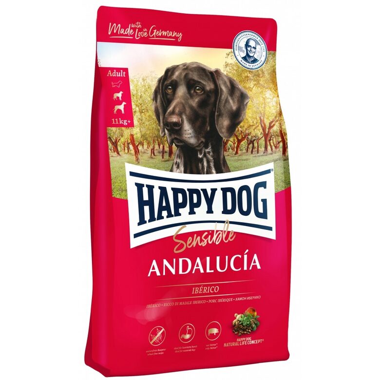 Happy Dog Sensible Andalucía 1 kg - sausā barība suņiem ar Iberico cūkgaļu
