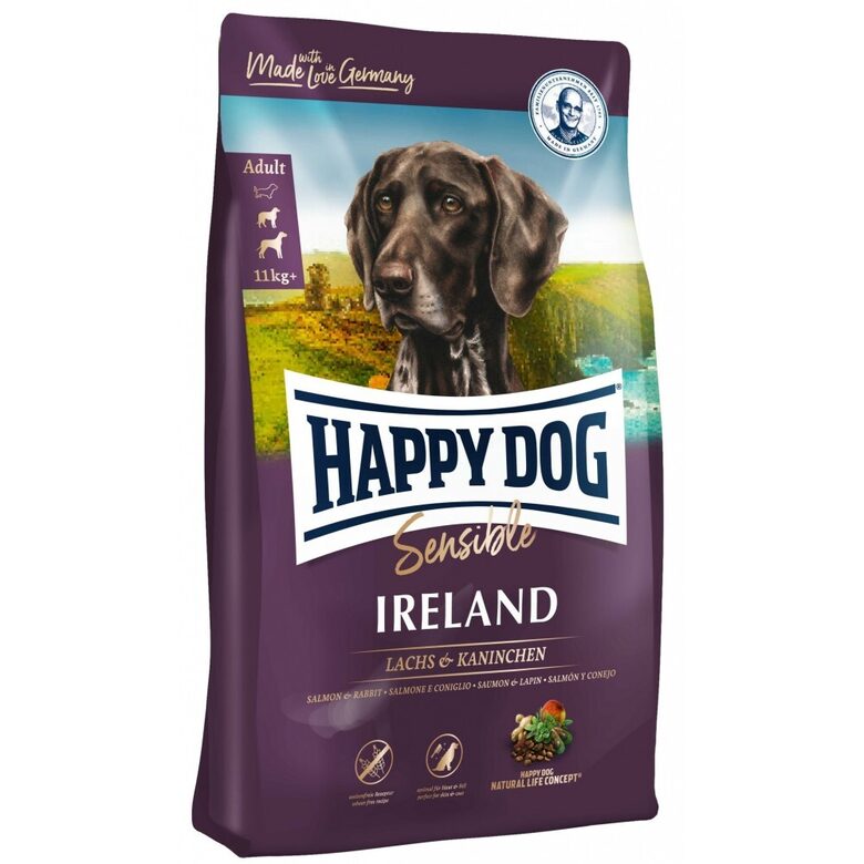 Happy Dog Sensible Ireland 4 kg - sausā barība suņiem ar lasi & trusi